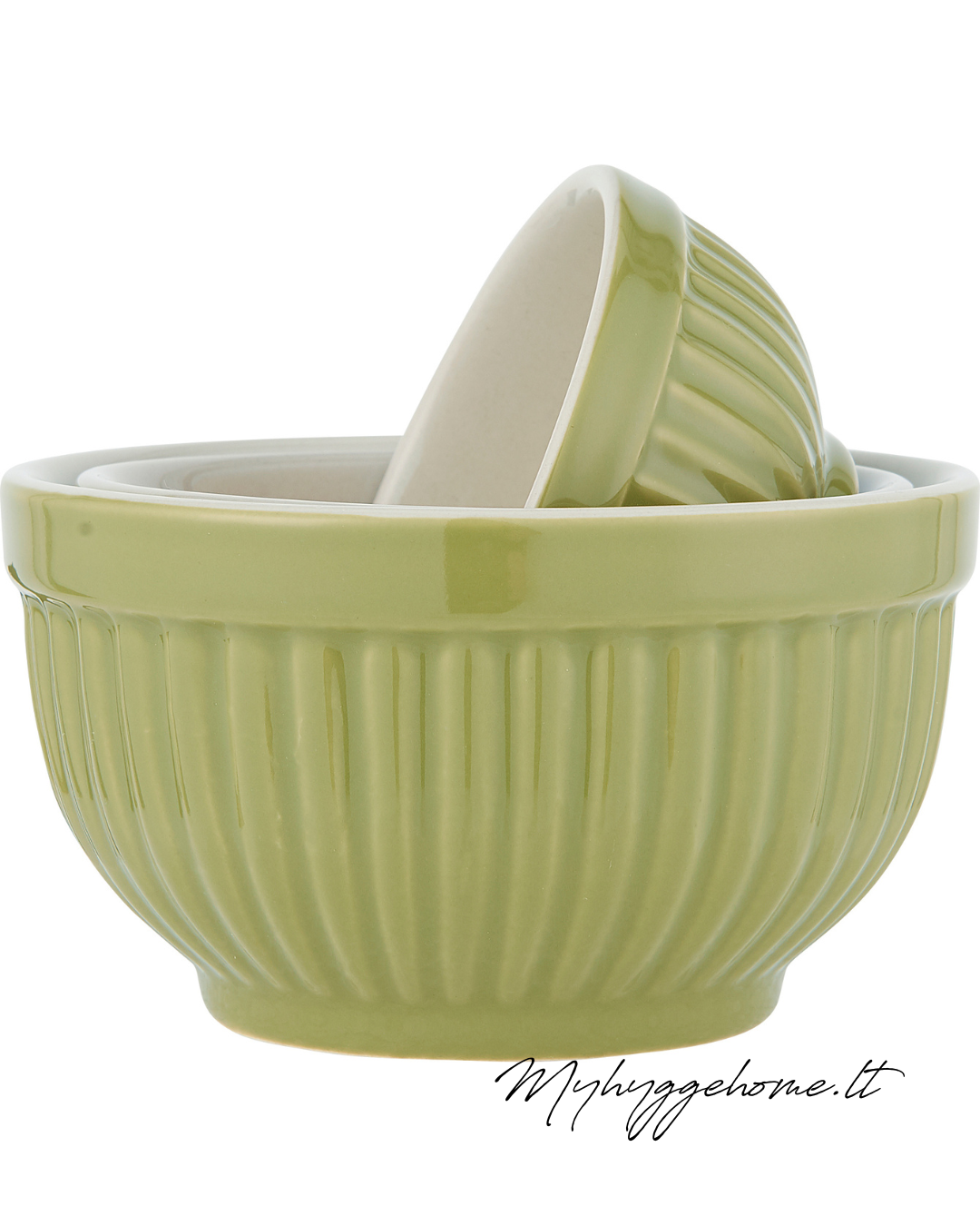 VIRTUVINIŲ DUBENŲ RINKINYS (maži) Mynte Herbal Green - Myhyggehome.lt