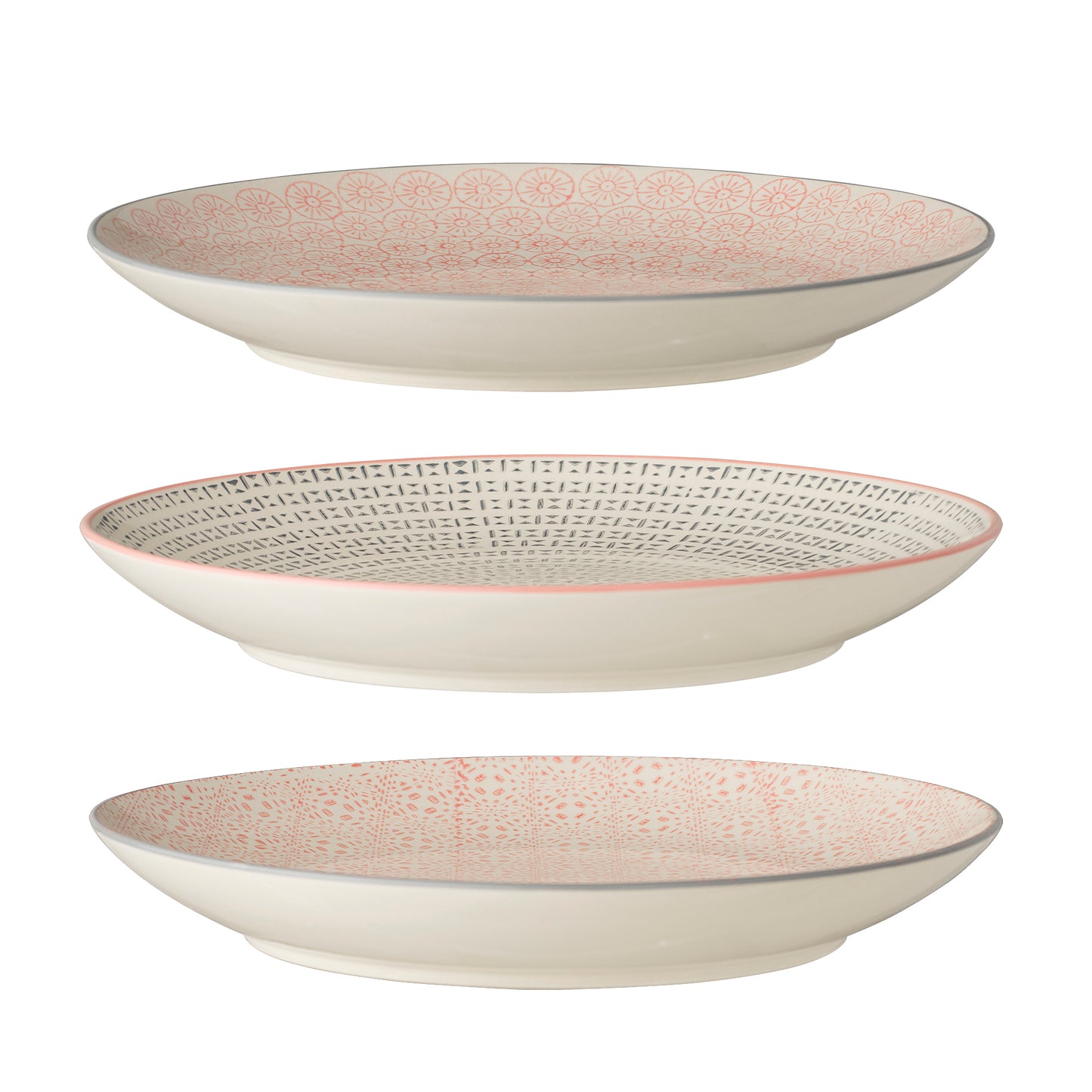 KERAMIKINĖS LĖKŠTĖS Cécile (3vnt. rožinės spalvos)