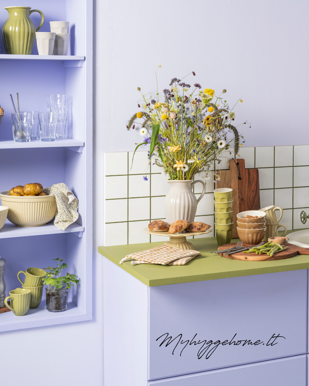 KERAMIKINIS PUODELIS Mynte Herbal Green - Myhyggehome.lt