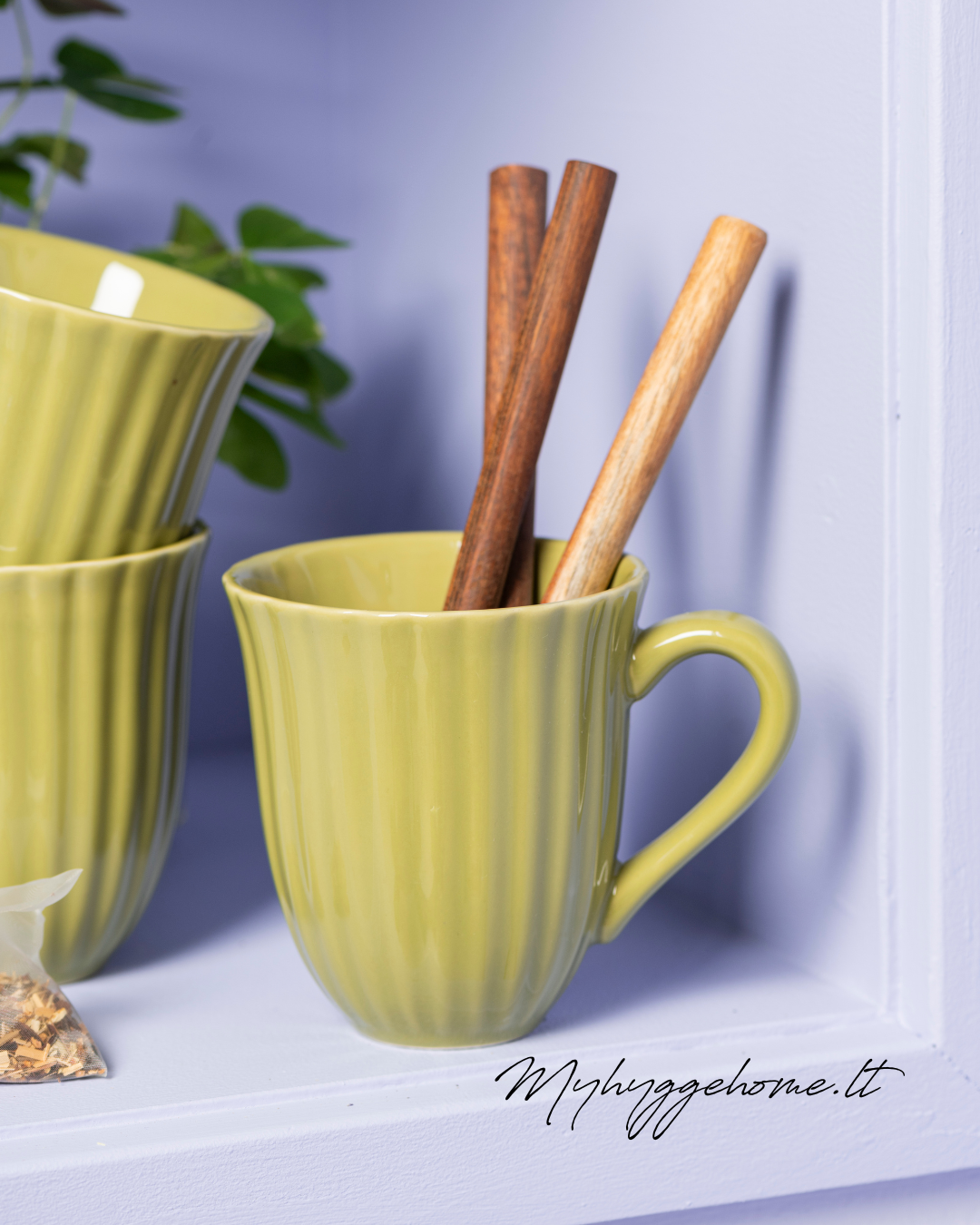 KERAMIKINIS PUODELIS Mynte Herbal Green - Myhyggehome.lt