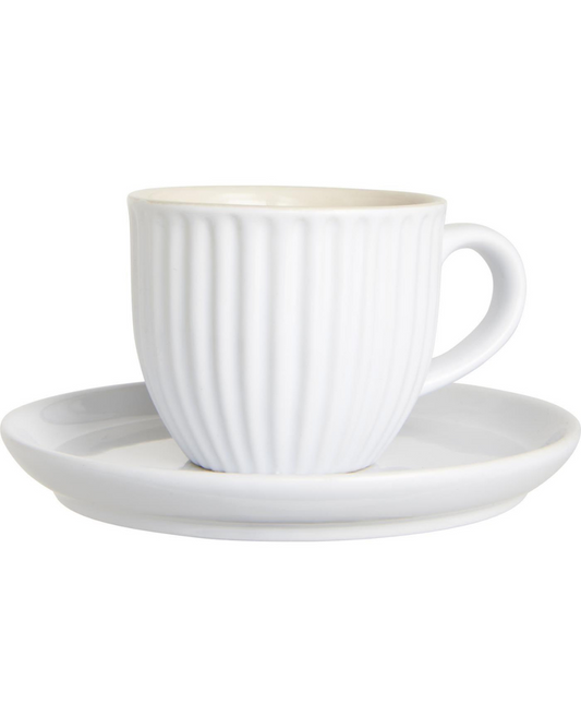 Keramikinis puodelis su lėkštute Mynte Pure White