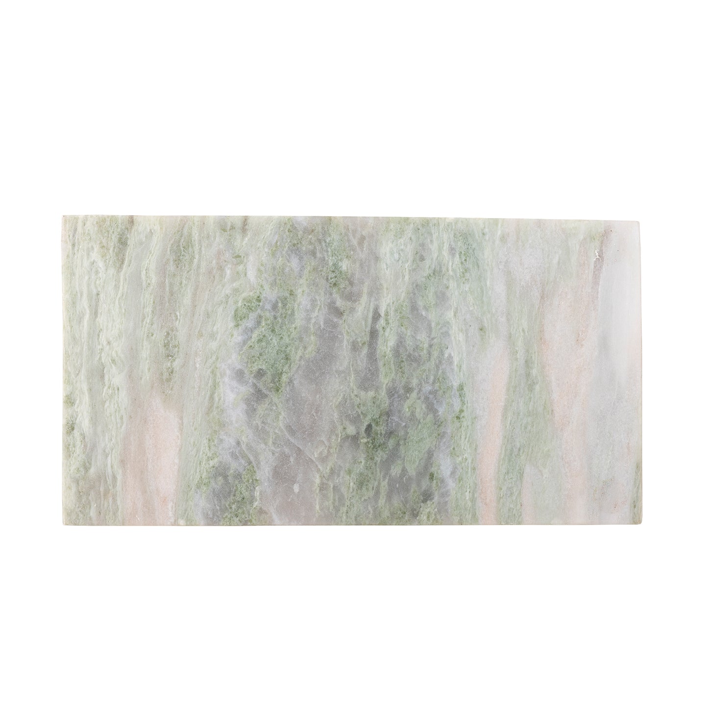 Žalia marmurinė pjaustymo lenta „Keika“ iš natūralaus marmuro, stačiakampė virtuvės lenta iš arti.