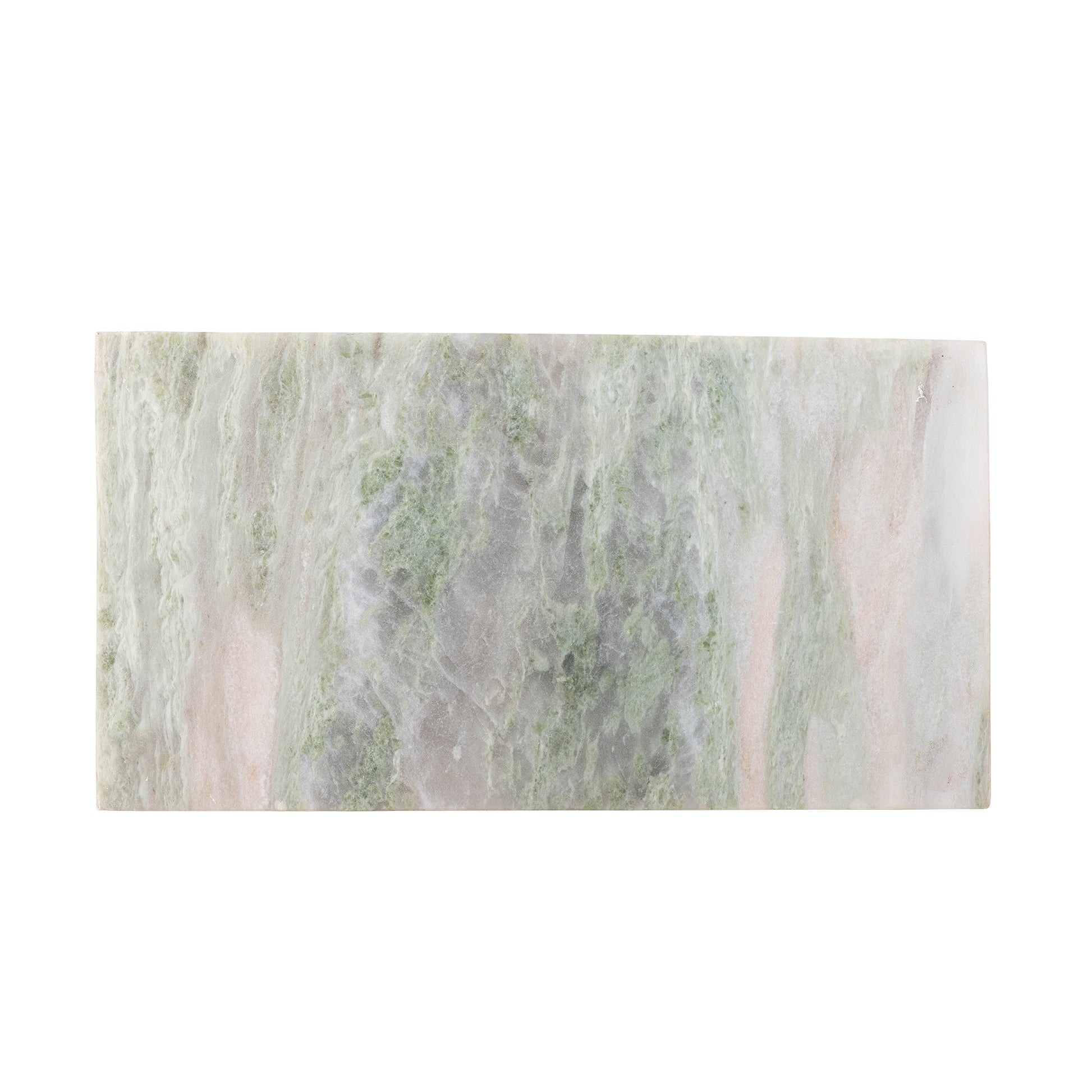 Žalia marmurinė pjaustymo lenta „Keika“ iš natūralaus marmuro, stačiakampė virtuvės lenta iš arti.